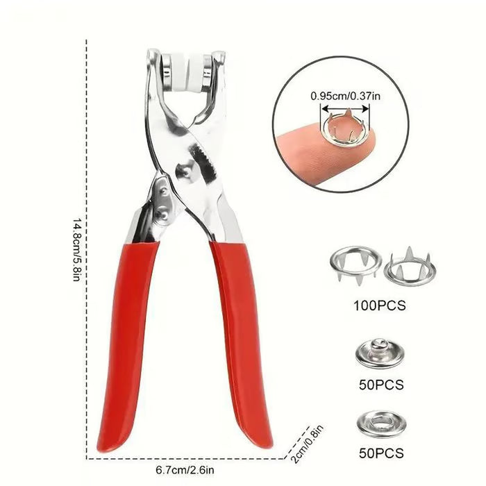 Snap Button Fastener Plier Tool Kit 🔧
