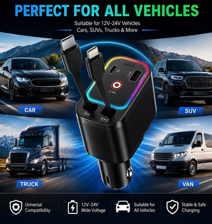 ChargeMate™ 4 in 1 Car Charger
