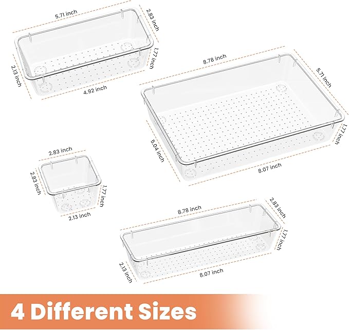 SortTray | Clear Drawer Organizer Tray