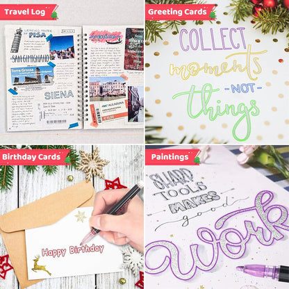 Double Outline Markers - 12 Color Set 🌈