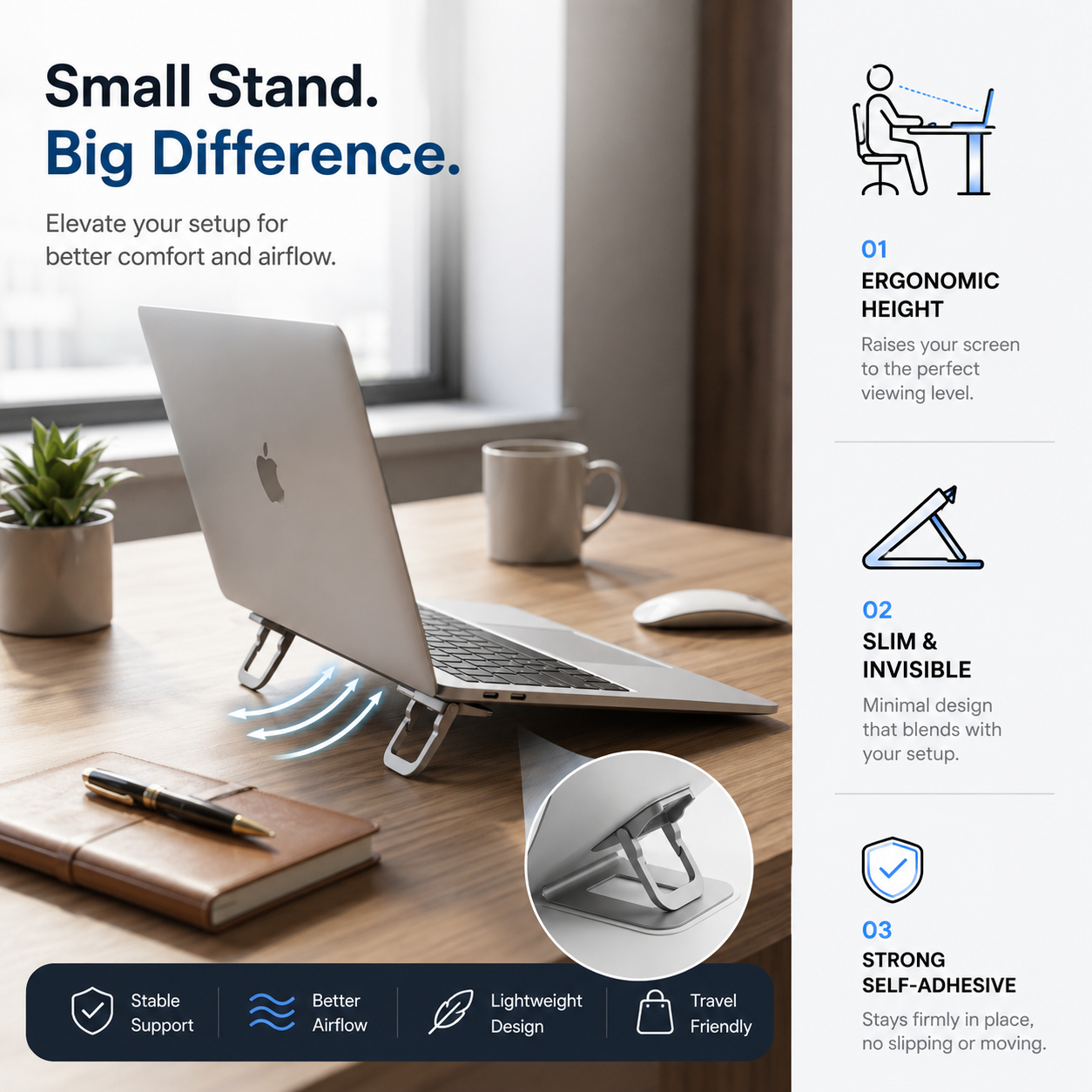 DeskRise™ - Laptop Elevation Stand
