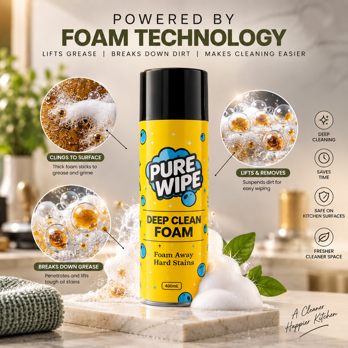 Pure Wipe™ - Deep Clean Foam