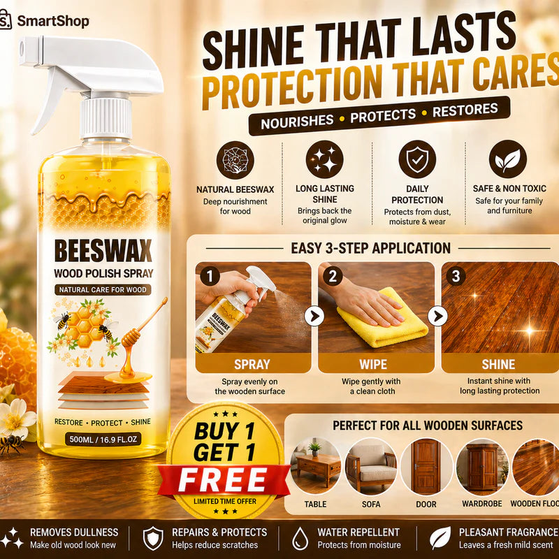 Beeswax Wood Polish Spray | Restore Shine , Protect Furniture
