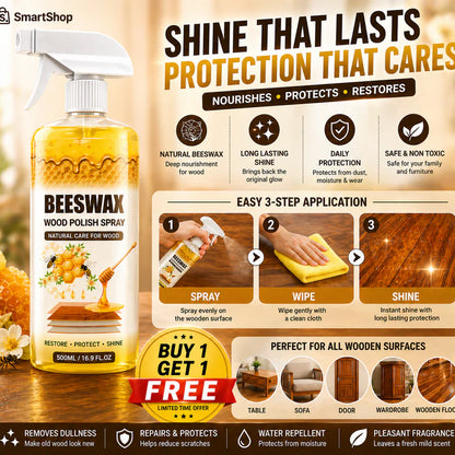 Beeswax Wood Polish Spray | Restore Shine , Protect Furniture