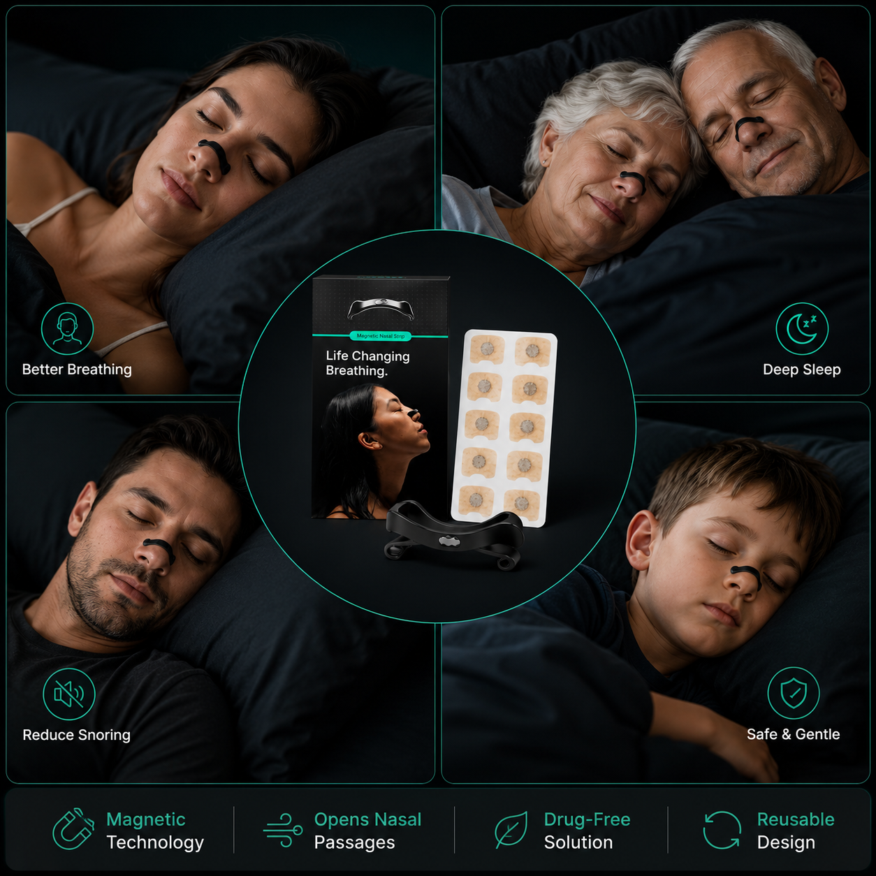SleepEase™ Magnetic Nasal Strips