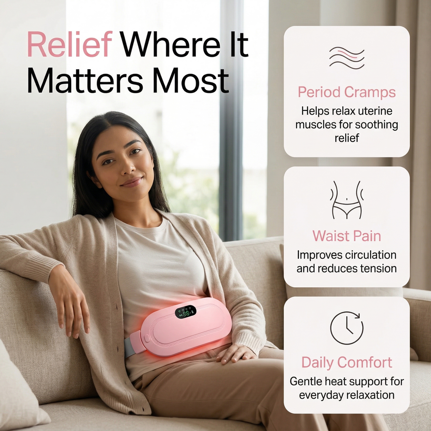 CrampGo™ – Gentle Relief Heating Massager
