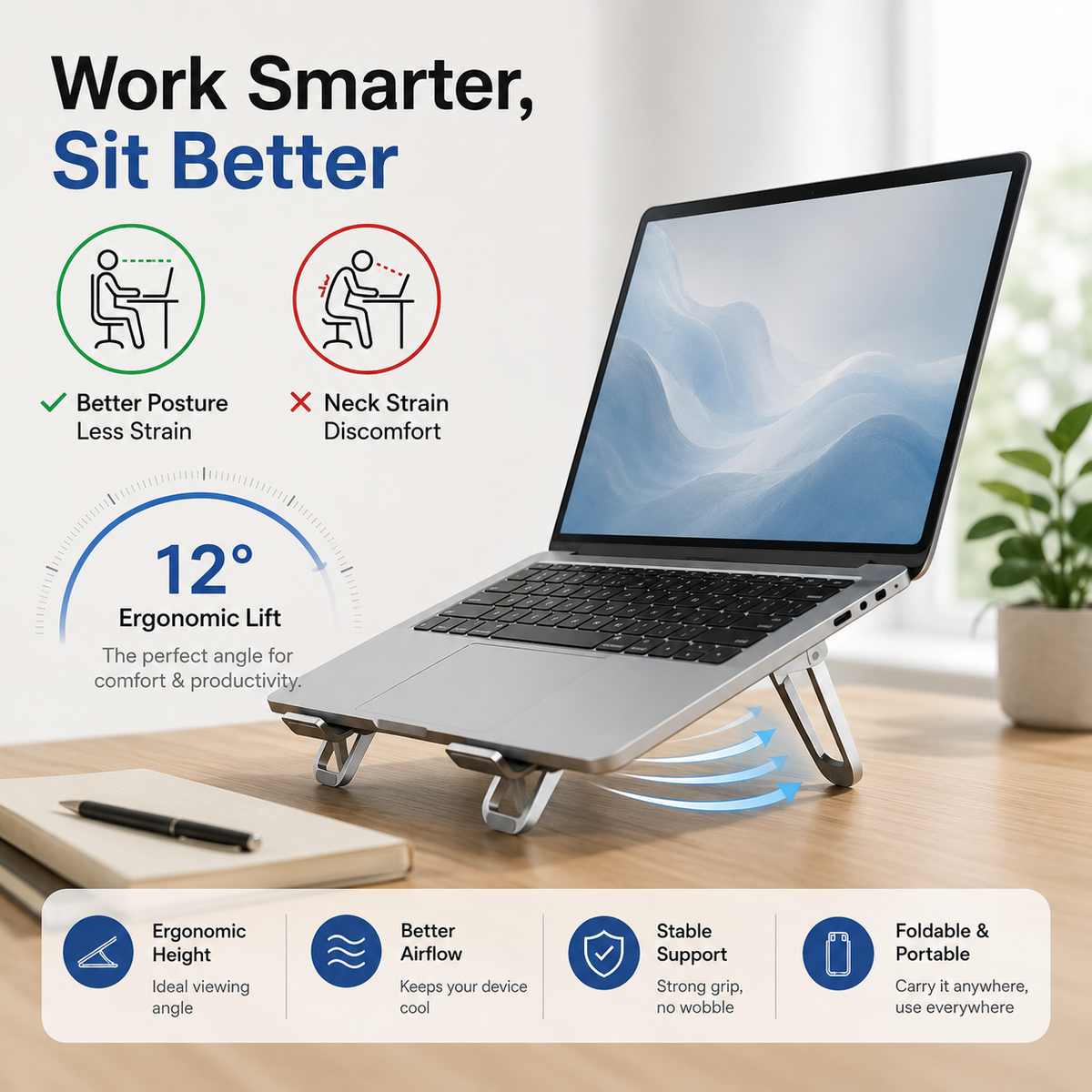DeskRise™ - Laptop Elevation Stand