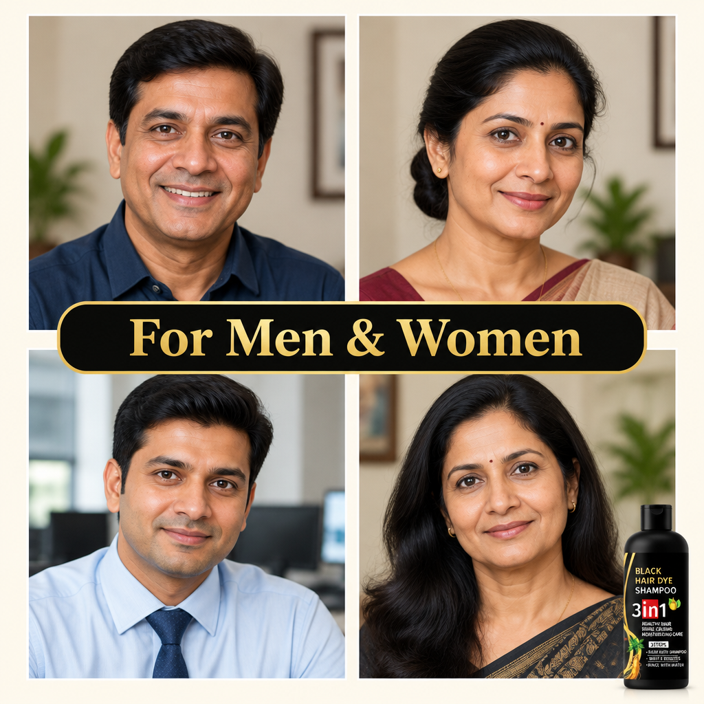 BlackGlow hair colour shampoo for men and women