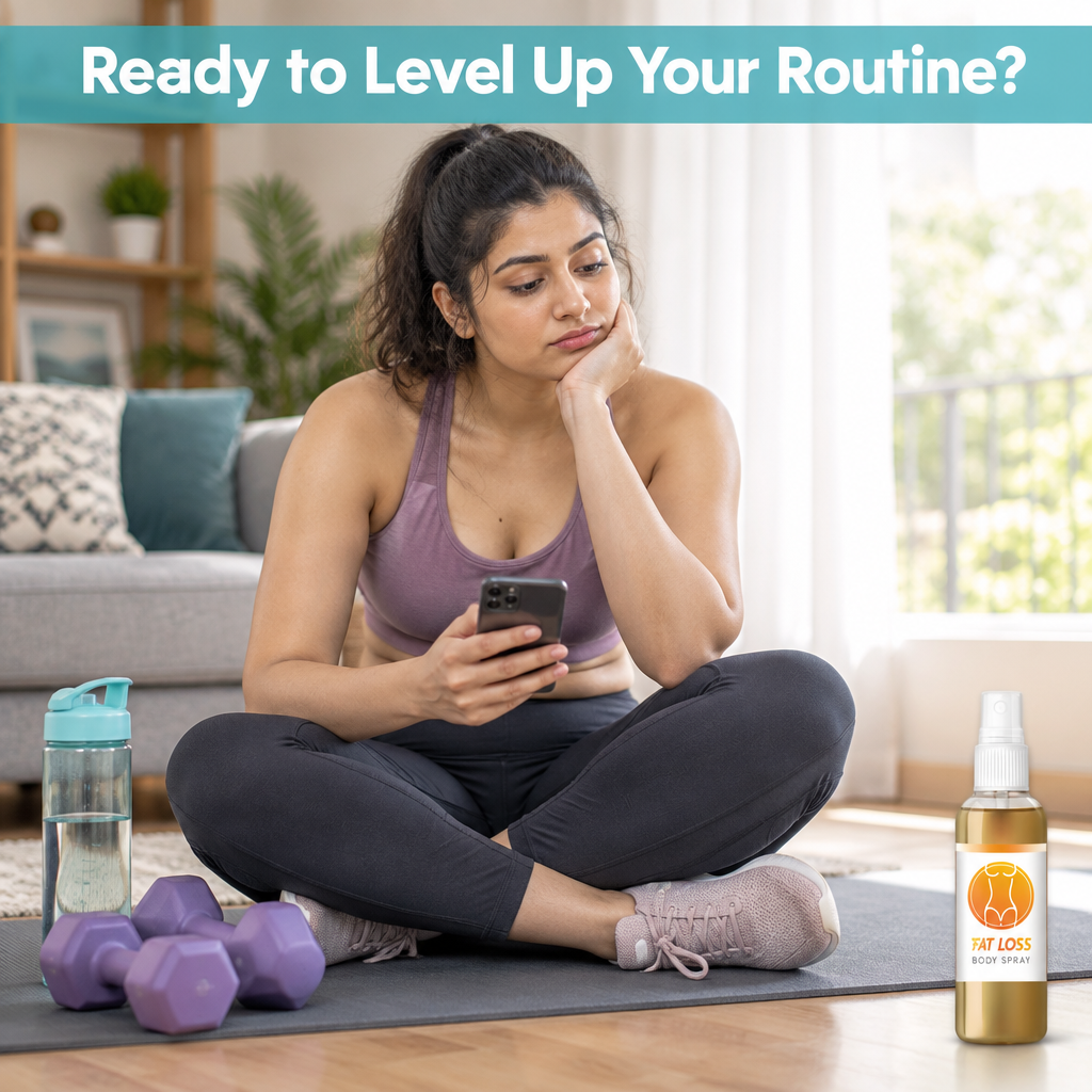 Woman getting ready for her home workout
