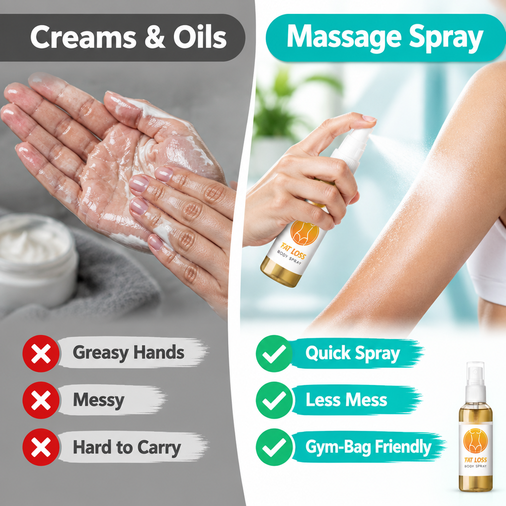Creams and oils compared with an easy massage spray