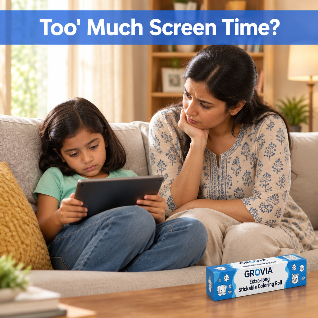 Child on a tablet with too much screen time