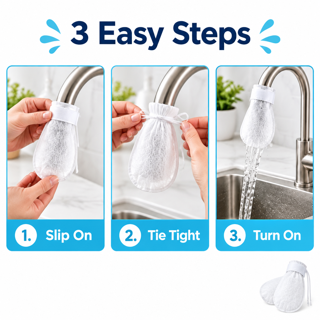 How to fit TapGuard faucet filter bag in 3 easy steps