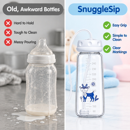 SnuggleSip vs ordinary bottle comparison