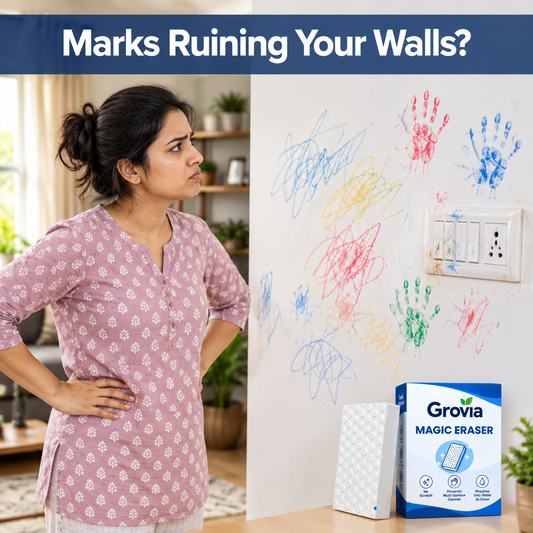Marks ruining your walls? Grovia magic eraser