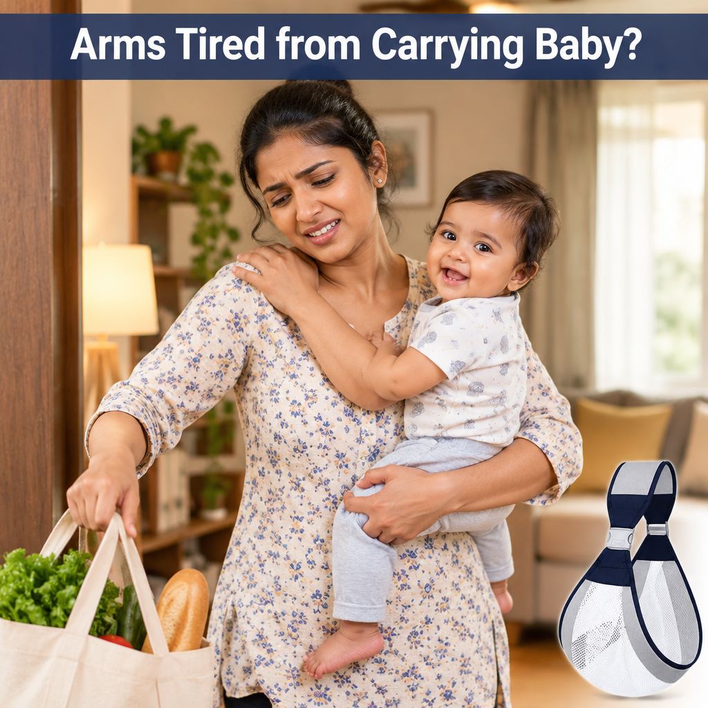 Arms tired from carrying baby? SnuggleCarry baby sling