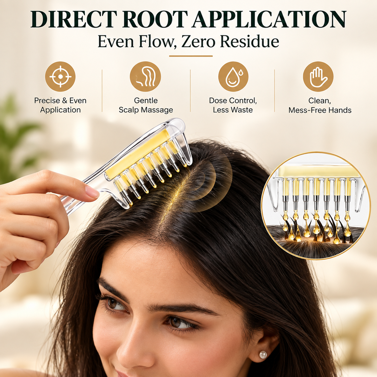 ScalpEase™ Scalp Oil Applicator Comb