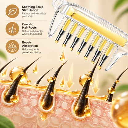 ScalpEase™ Scalp Oil Applicator Comb