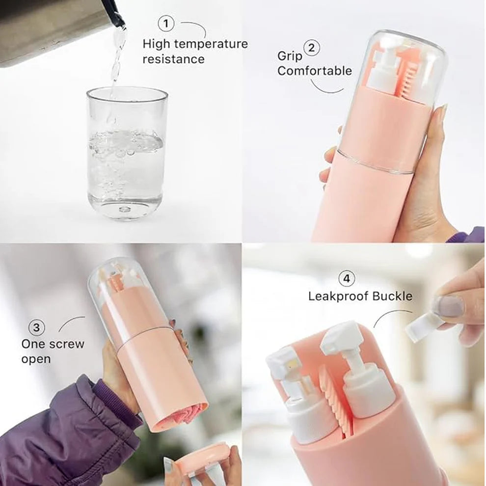 TraveLuxe™ Premium 6-in-1 Travel Toiletry Dispenser