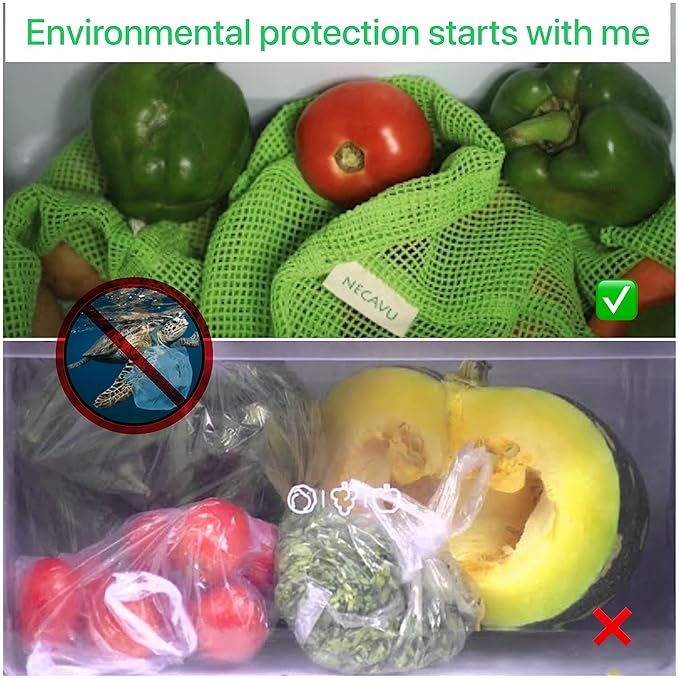 Natural Cotton Vegetables Bags For Fridge Storage