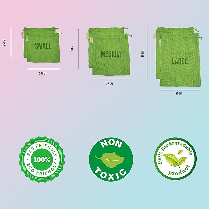 Natural Cotton Vegetables Bags For Fridge Storage