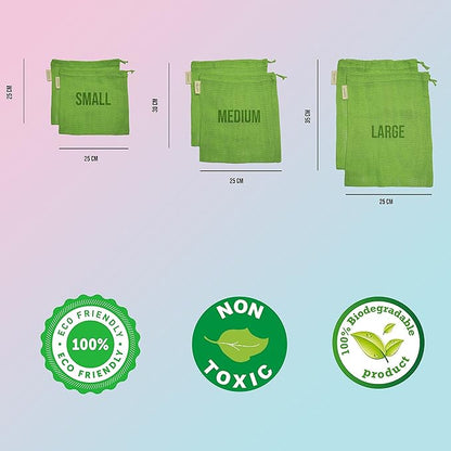 Natural Cotton Vegetables Bags For Fridge Storage