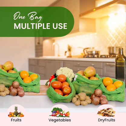 Natural Cotton Vegetables Bags For Fridge Storage