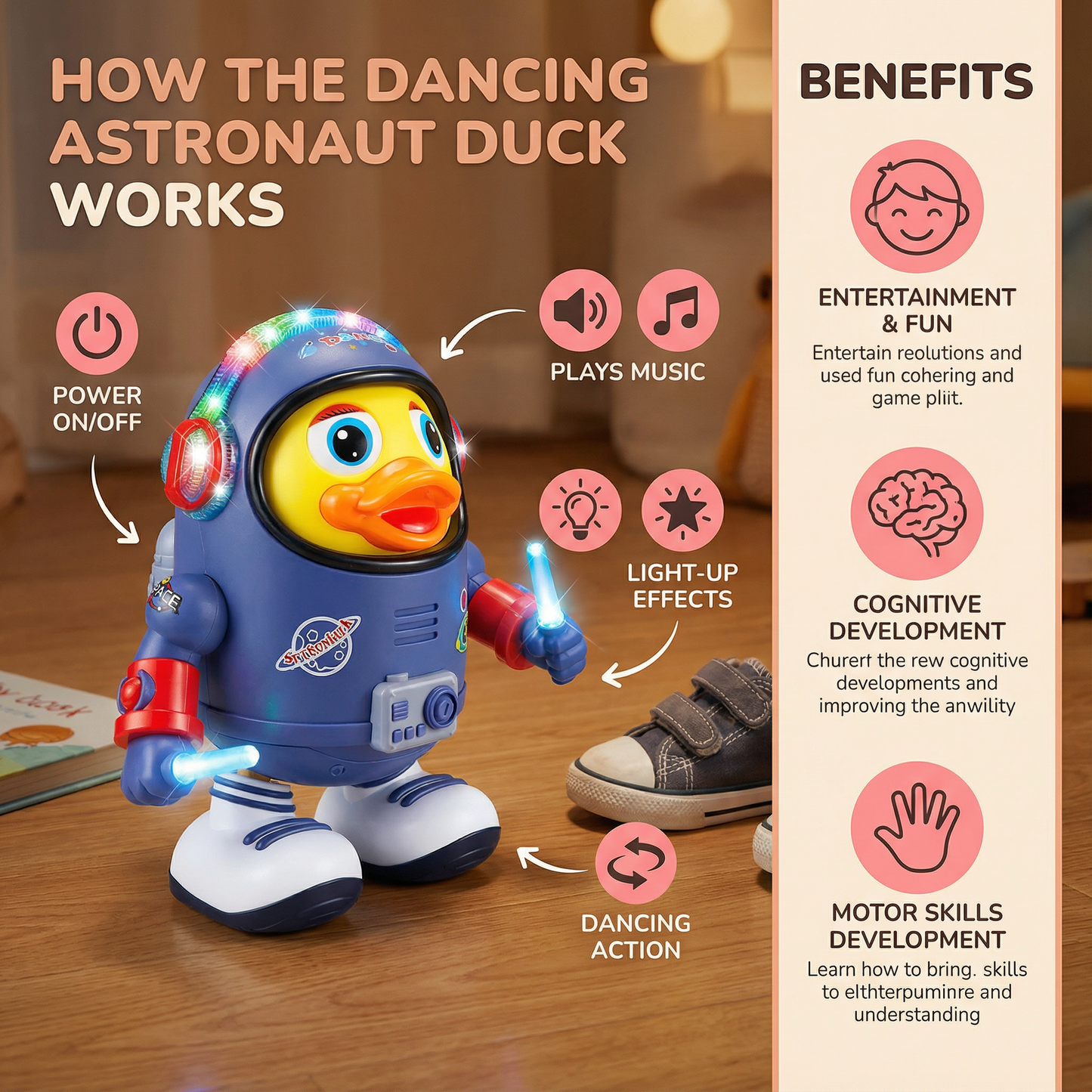 DanceyDuck™- light up toy for endless fun