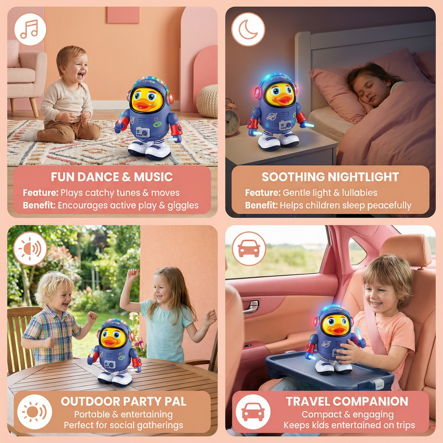 DanceyDuck™- light up toy for endless fun