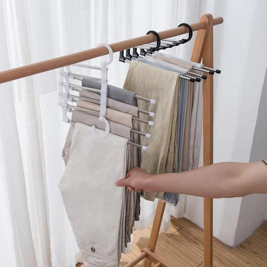 Adjustable 5-in-1 Trouser Pants Hanger – Buy 1 Get 1 Free 🔥