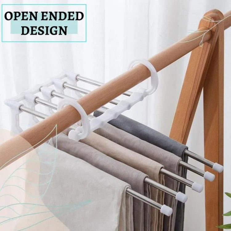 Adjustable 5-in-1 Trouser Pants Hanger – Buy 1 Get 1 Free 🔥