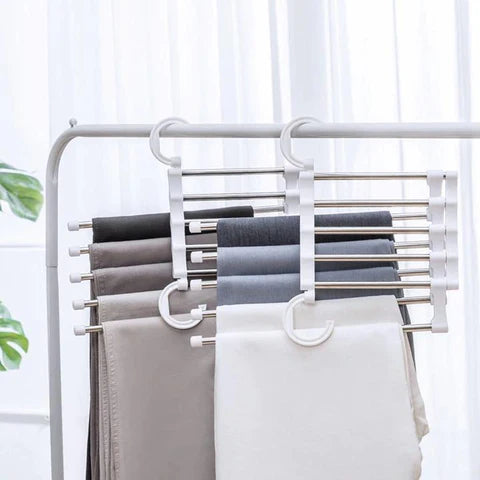 Adjustable 5-in-1 Trouser Pants Hanger – Buy 1 Get 1 Free 🔥