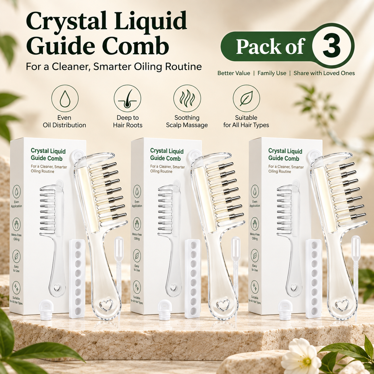 ScalpEase™ Scalp Oil Applicator Comb